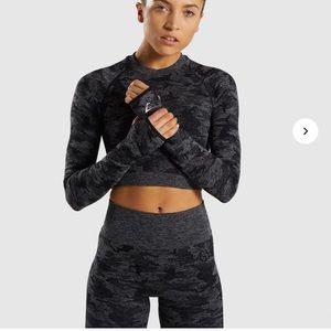 Gymshark camo seamless long sleeve crop top